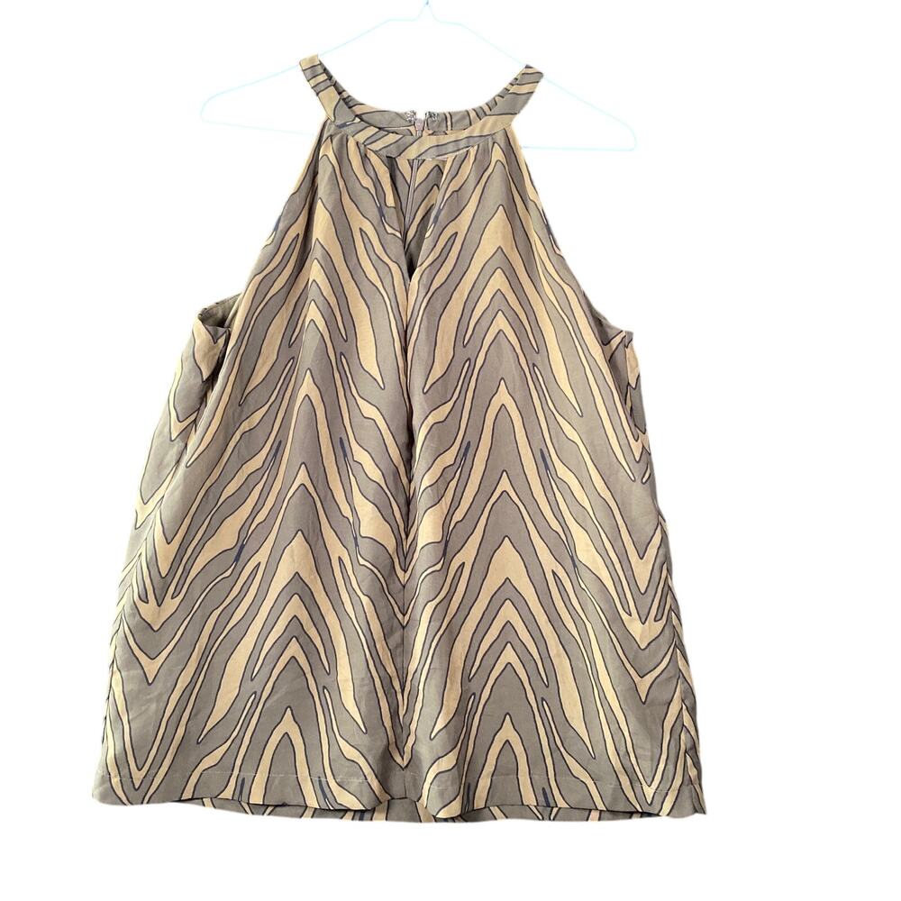 Banana Republic Tan and Brown Patterned Halter Top